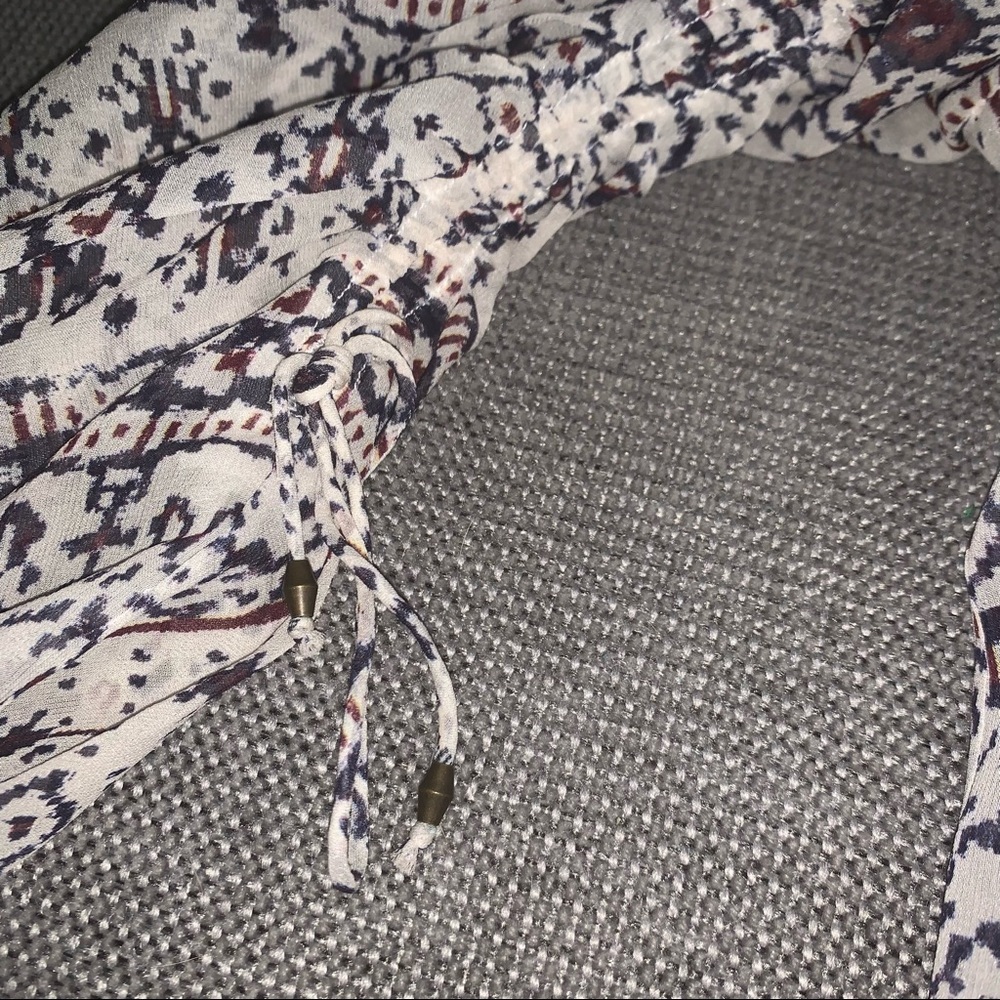 Ulla Johnson Cream and Maroon Bohemian Blouse - Picture 10 of 11